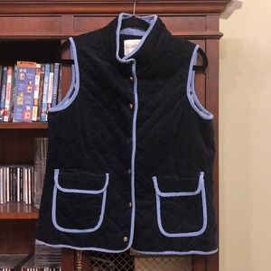 Elizabeth McKay navy corduroy sleeveless vest L